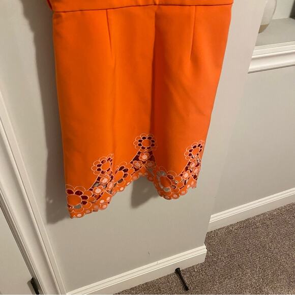NWT Manoush Orange Eyelet Sheath Mini Dress Small - Picture 8 of 13